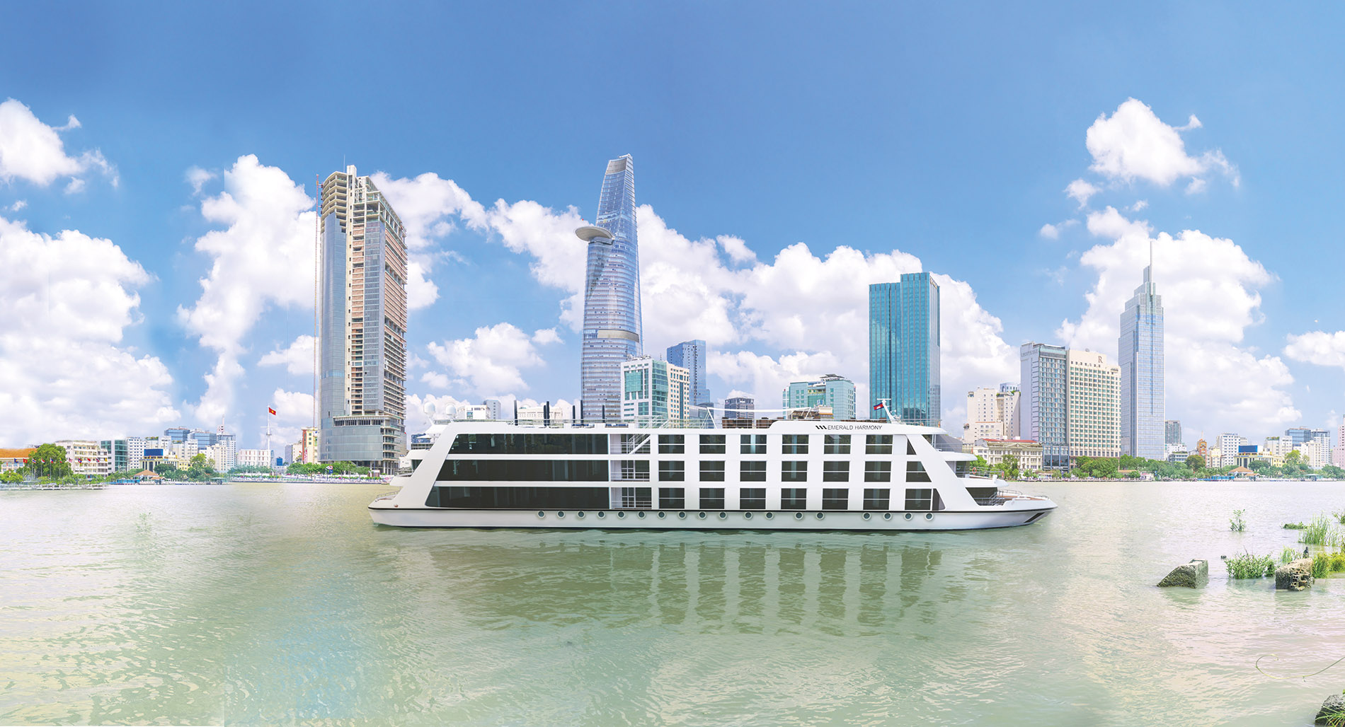 Exterior view of Emerald Harmony sailing in Southeast Asia